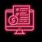 electronic agreement for buy house neon glow icon illustration