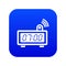 Electronic alarm clock icon blue vector