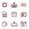 Electronic And Appliance icon set include processor,keyboard,charger,memory card,cable lan,radio,Mouse,air conditioner,camera