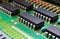Electronic board components, Motherboard digital chip. Tech science background