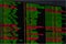 Electronic board with the schedule of arrival and departure of passenger transport. Blur, background