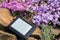 An electronic book reader on the stone