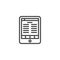 Electronic book reader tablet outline icon