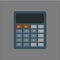 Electronic calculator with shadow in flat style. Digital keypad math isolated device vector illustration.