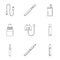 Electronic cigar icon set, outline style