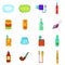 Electronic cigarettes icons set, cartoon style