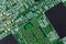 Electronic circuit board close up. Motherboard digital chip