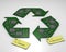Electronic circuit boards as the Recycle symbol