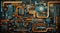 Electronic circuit boards motherboard technology abstract background