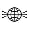 Electronic Circuit Globe Line Icon. Vector Simple Minimal 96x96 Pictogram