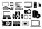 Electronic device icons for web sites, applications for smartphones and tablets. Icons set.