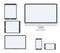 Electronic device vector icon set isolated on whit