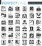 Electronic devices classic black mini concept symbols. Vector gadgets modern icon pictogram illustrations set.