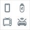 electronic devices outline line icons. linear set. quality vector line set such as router, television, flash disk