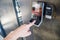 Electronic digital door in Officer scan finger print for enter security system