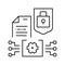 electronic documents protection line icon vector illustration