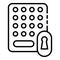 Electronic door lock icon, outline style