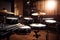 electronic drumsticks and electronic drum set in modern, stylish environment