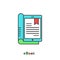 Electronic eBook and Electronic Reader with Bookmark Vector Simple Icon