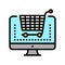 electronic eshopping purchase color icon vector illustration