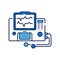 Electronic fetal monitoring line color icon. EFM provides graphic and numeric information on fetal heart rate