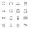 Electronic gadget line icons set