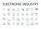 Electronic industry line icons collection. High-tech industry, Technology sector, Digital sector, Computer industry