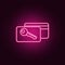 electronic key in the hotel icon. Elements of hotel in neon style icons. Simple icon for websites, web design, mobile app, info