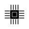 Electronic micro parts black glyph icon