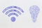electronic microchip lightbulb and wi-fi symbol next to each other