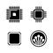 Electronic Microchip. Simple Related Vector Icons