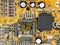 Electronic microcircuit with microchip.