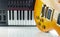 Electronic musical keyboard digital, close-up