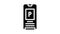 electronic parking ticket on phone screen glyph icon animation