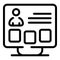 Electronic patient card icon, outline style