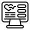 Electronic patient form icon, outline style