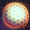 Electronic Planet and Sphere with Shields. Game Icon and Skills Icon