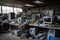 electronic recycling facility, where broken and obsolete electronics are repaired or recycled