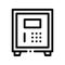 Electronic Safe Deposit Vector Thin Line Icon