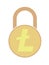 Electronic security lock of litecoin ,vector icon. vector disign.