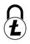 Electronic security lock of litecoin , vector icon. vector disign.