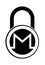 Electronic security lock of monero ,vector icon.