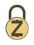 Electronic security lock of zcash ,vector icon.