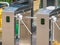 Electronic silver code operated turnstiles for various entrance