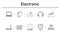Electronic simple concept icons set