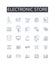 Electronic store line icons collection. Decentralization, Cryptography, Transparency, Consensus, Immutable, Smart