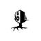 electronic sub woofer speaker on tree vector icon