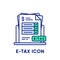 Electronic tax return vector icon