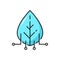 Electronic tech innovation outline icon with leaf