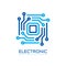 Electronic technology computer chip processor - concept business logo template vector illustration. CPU - creative logo. Digital n